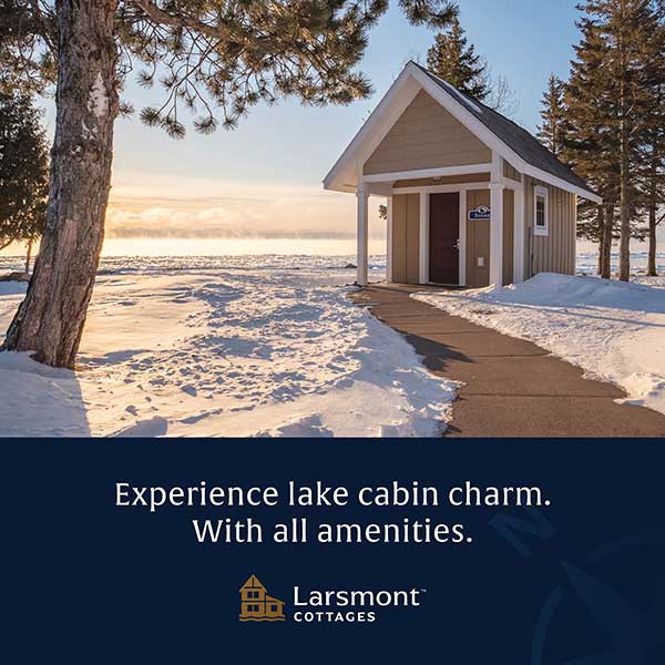 charming Larsmont Cottages from over Lake Superior