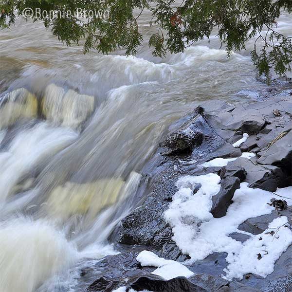 winter waterfalls lester river duluth